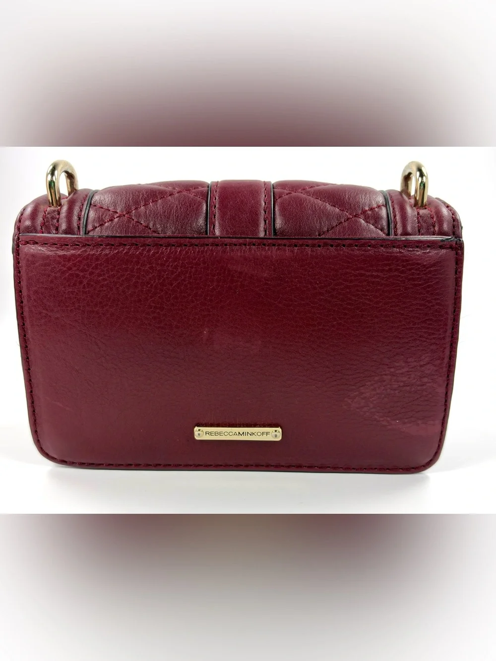Rebecca Minkoff Mini Love Burgundy Quilted Leather Crossbody Bag